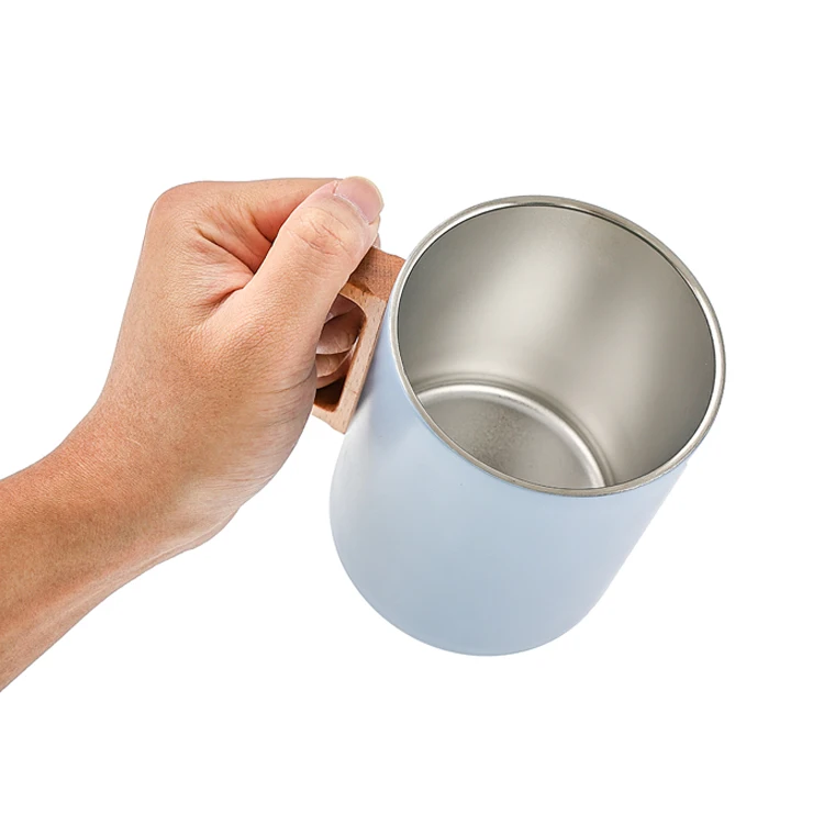 Customized 10oz 12oz Sublimation Coffee Mug Stainless Steel Insulated Tumbler with Bamboo Lids