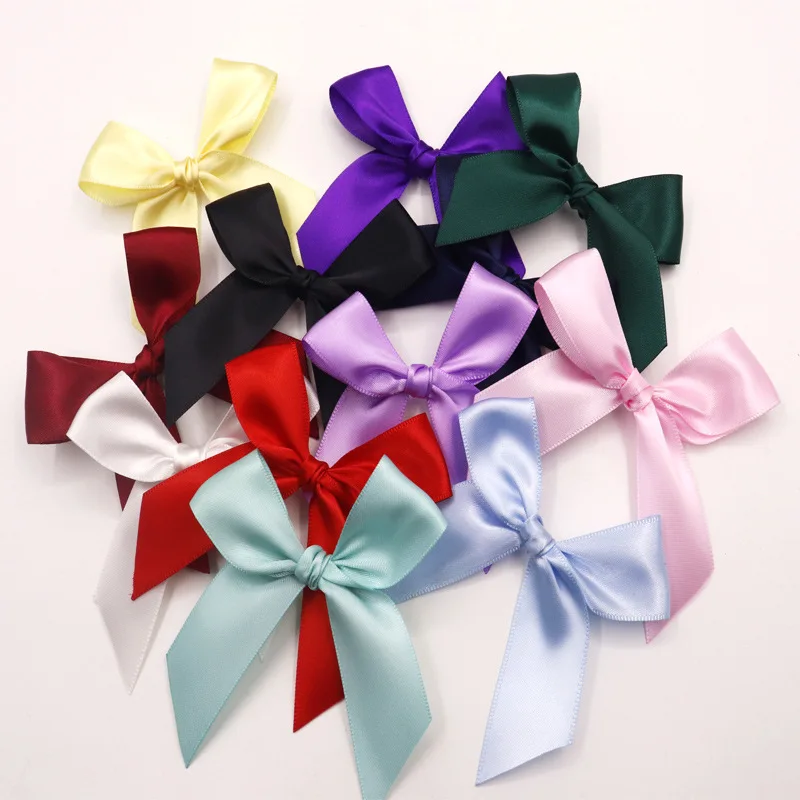 Custom Printed Gift Wrapping Ribbon with Logo Small Satin Bow with Self Adhesive