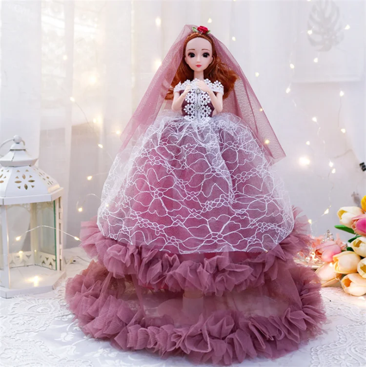 Новинка 2023, Лидер продаж, розовый виниловый креативный свадебный набор кукол 45 см, кукла для девочек, Подарочная кукла, детская игрушка