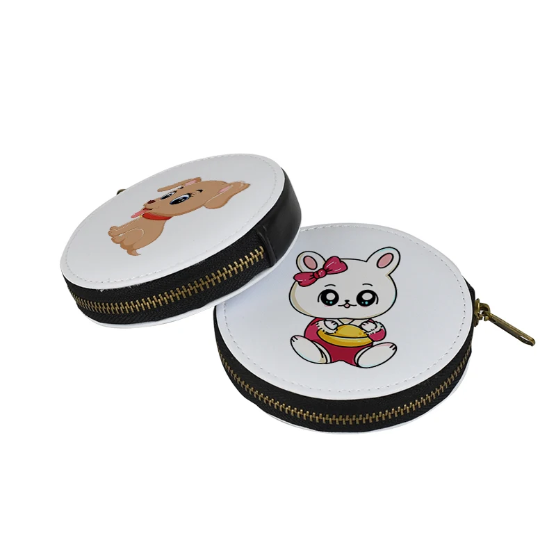 Custom Change Coin Wallet Smile Face Pu Leather Cute Coin Bag/ Purse