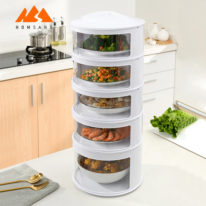 Tent 5 Layer Transparent Insulation Vegetable Restaurant And Dust-proof Clear Acrylic Dome Food Cover Stackable