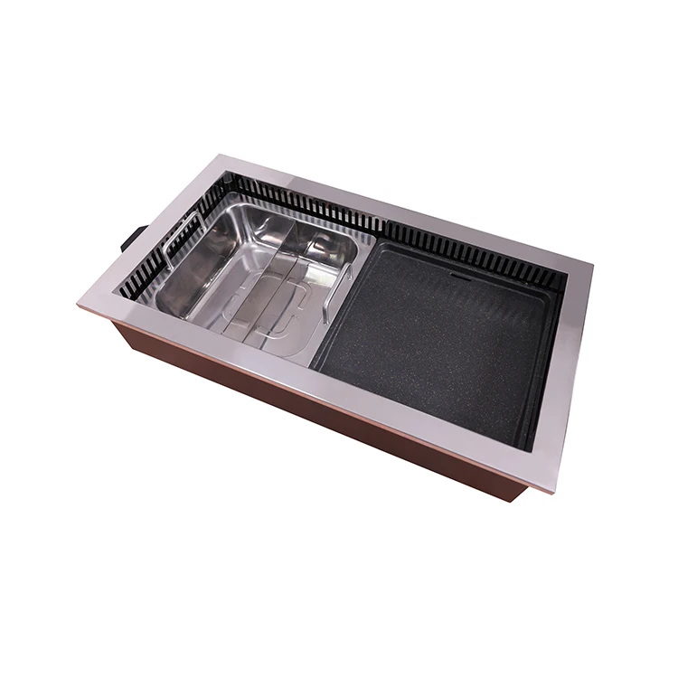 Factory custom electric bbq grill smokeless non stick chinese hot soup pot restaurant equipment