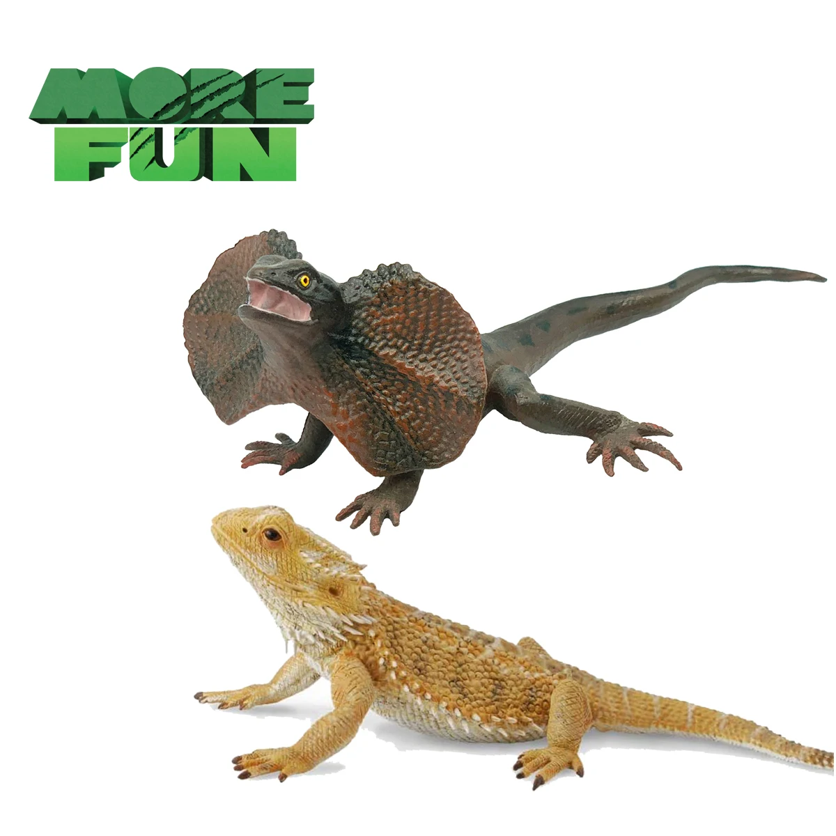 Excellent Workmanship PVC Animal Toys Realistic Bearded Dragon Lizard Figurine Eco-friendly Frilled lizard Toys