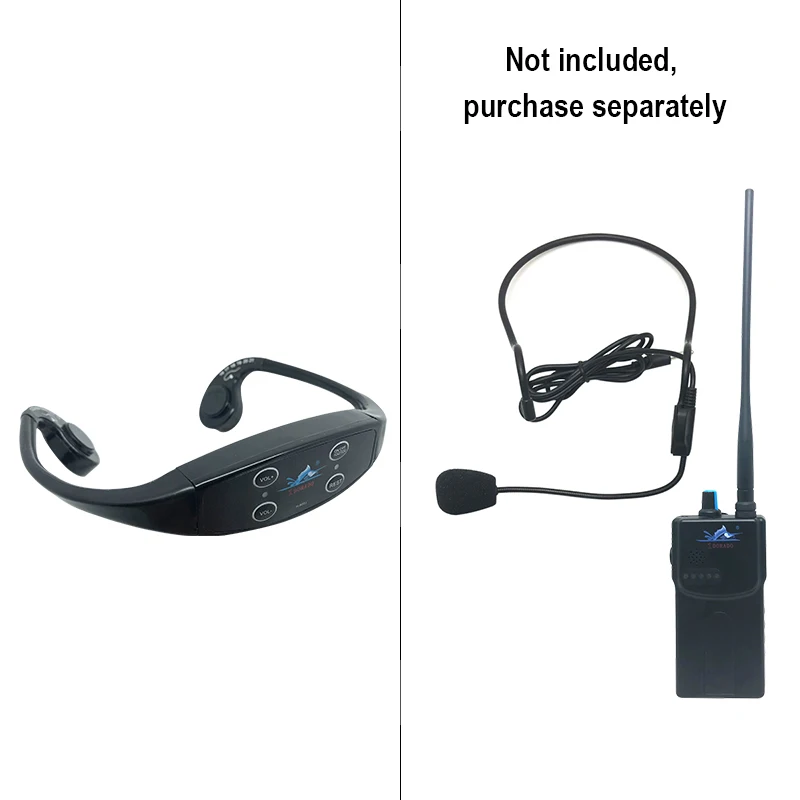 Waterproof Skiing Swimming Teaching Equipment Durable Snowboarding Swimmer Receiver Bone Conduction Headphone