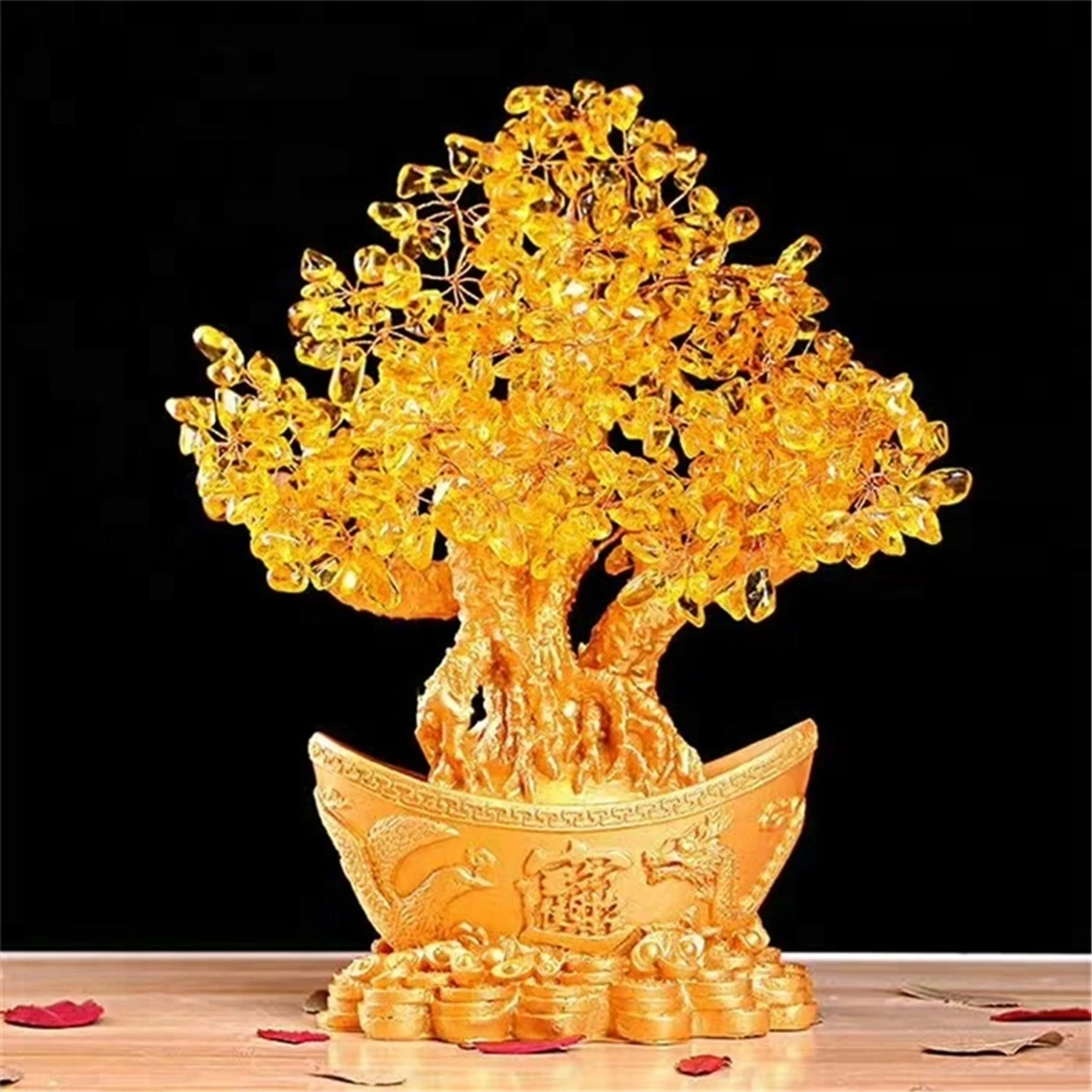 Natural crystal fund sources lucky tree fengshui decoration for wholesale