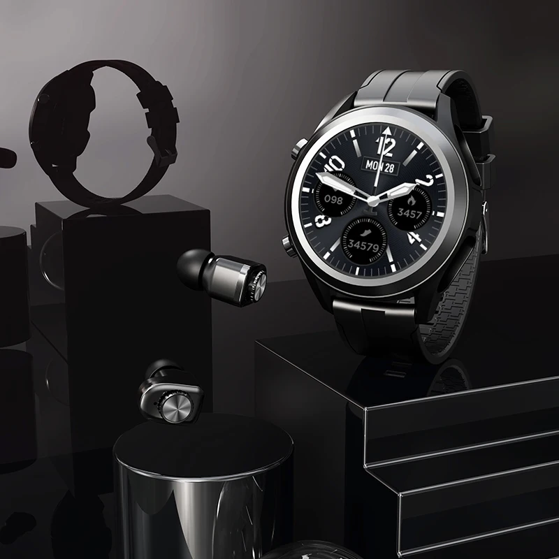 New Arrival Wireless Earbuds, 2 IN 1 Waterproof BT Earphone Two in one Smart Watch TWS Earphone with multi functions