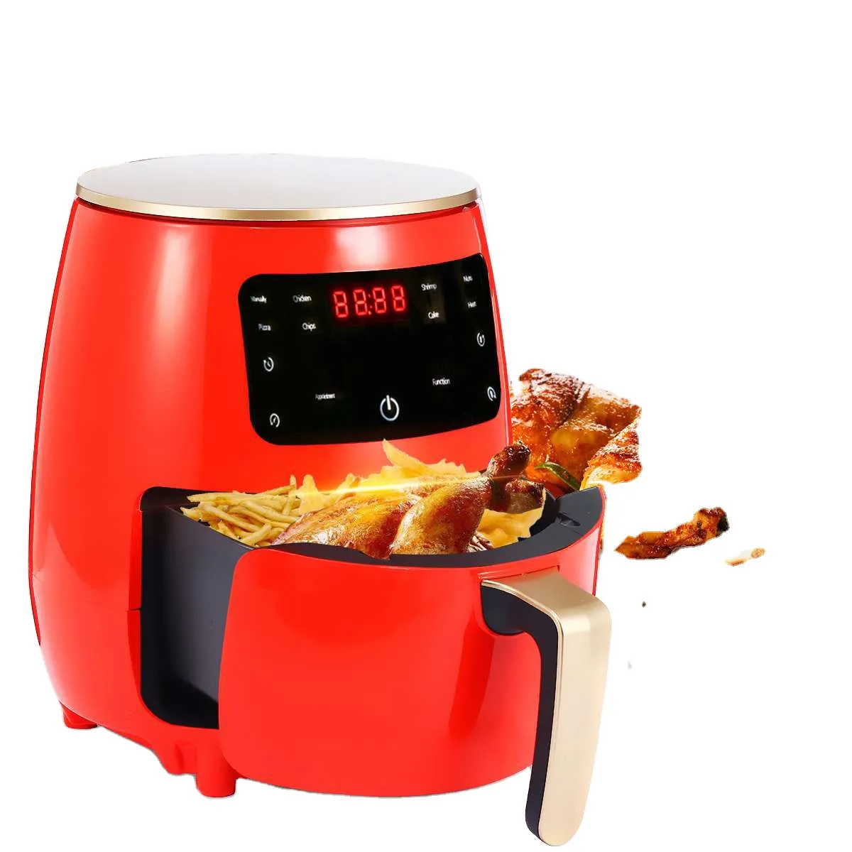 FACTORY Customized 1400W 6L High-capacity Multi Functional Air Fryer Pot German Dual Digital Power Smart Air Fryers