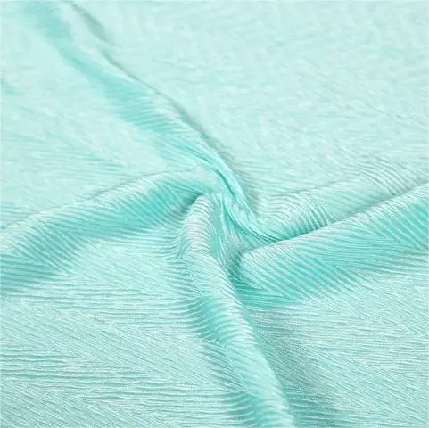 High Quality Solid Crinkle Fabric 100 Polyester Knit Fabric Pleated For Garments