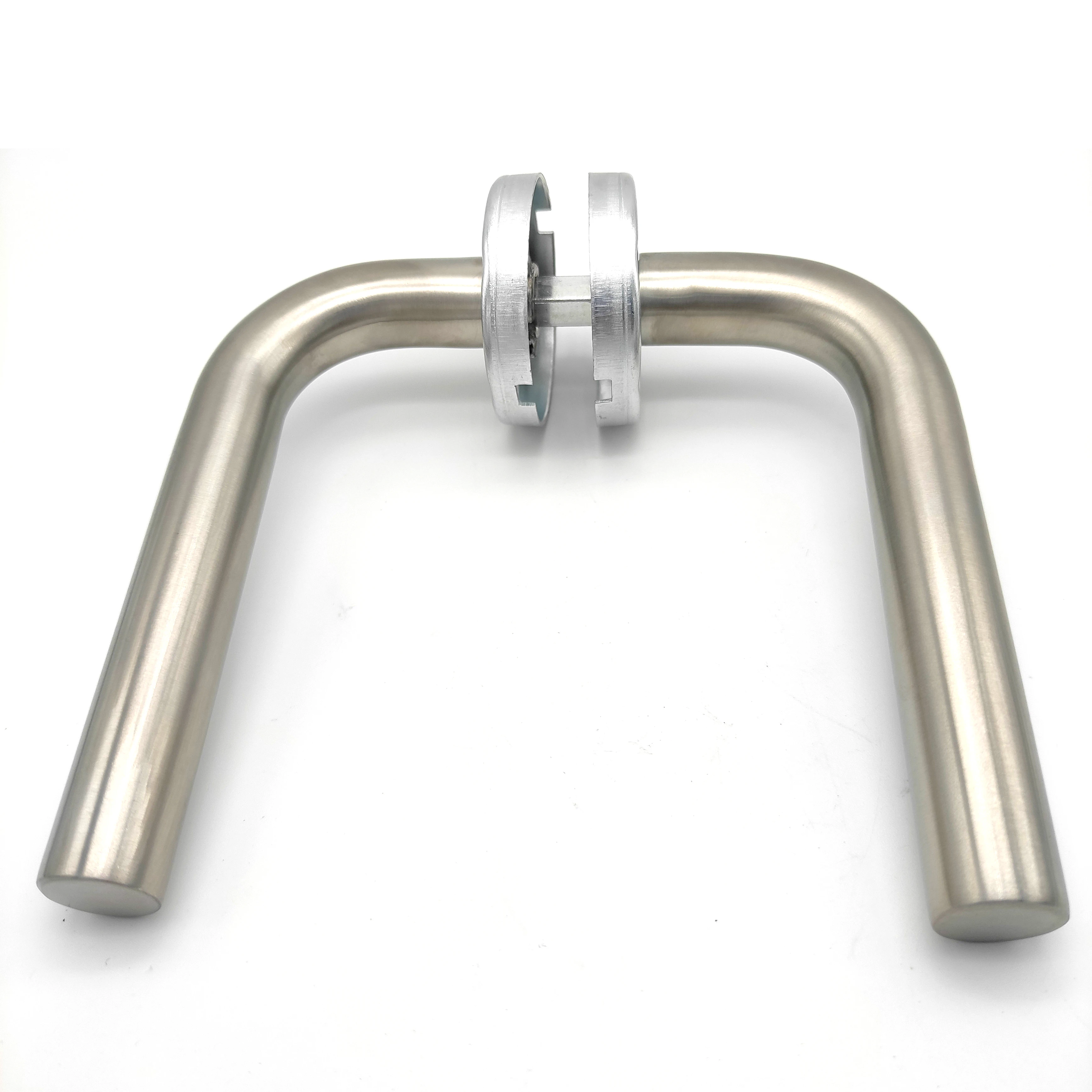 Прямая Заводская поставка, дверная ручка из нержавеющей стали, двойная изогнутая полая трубчатая ручка
