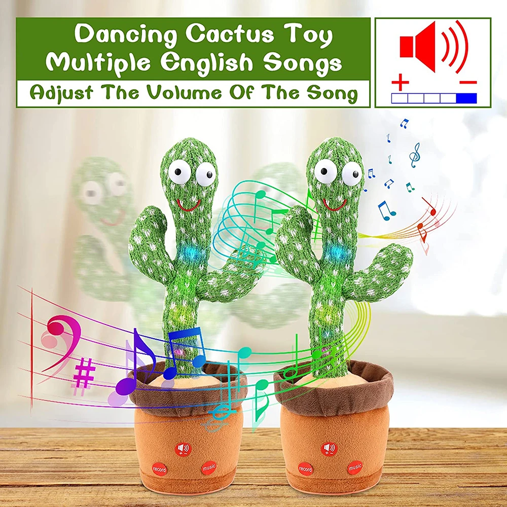 Hot selling funny stuffed toys sings and dance cactus toy plush doll dancing cactus for kid voice recording plant toys