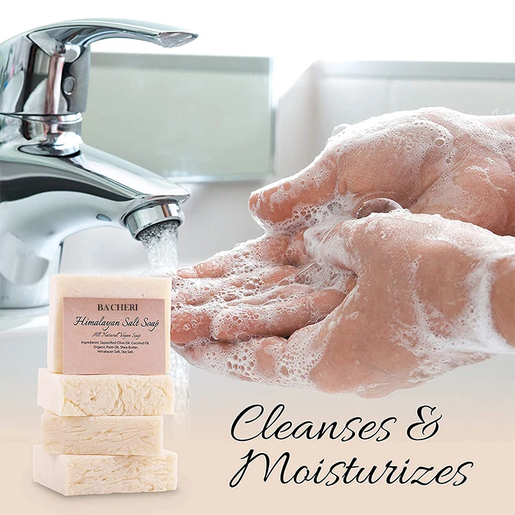 Kangrong Private Label Skin Care Natural Paraben Free Acen Treatment Coconut Oil Olive Oil Himalayan Salt Soap