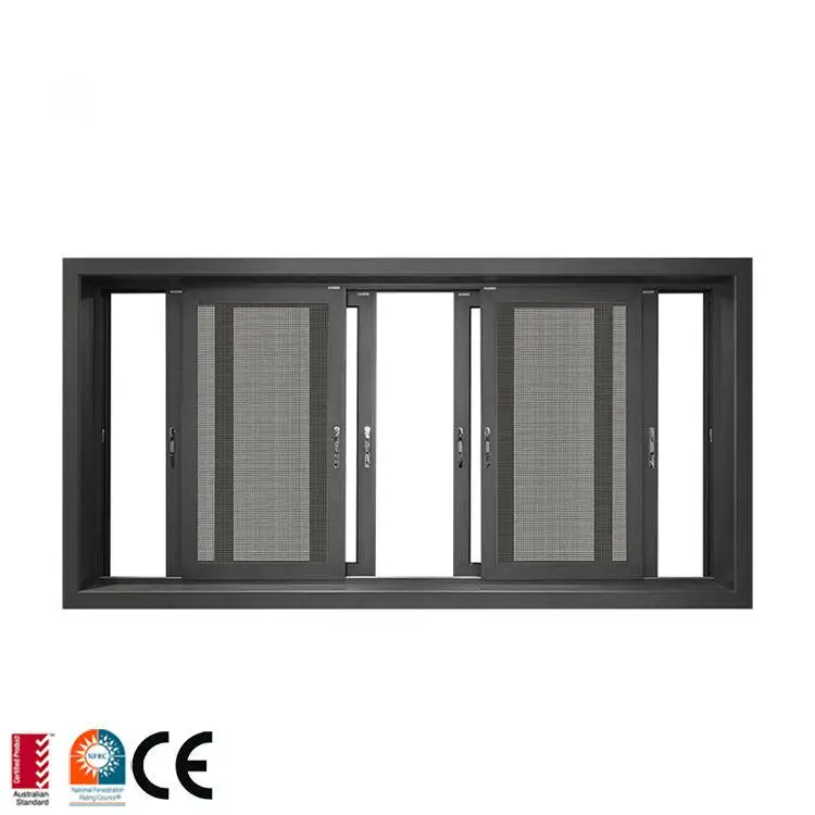 126 Series Six track Sliding System Aluminum Alloy Energy Saving Broken Bridge Double Glass Sliding Windows