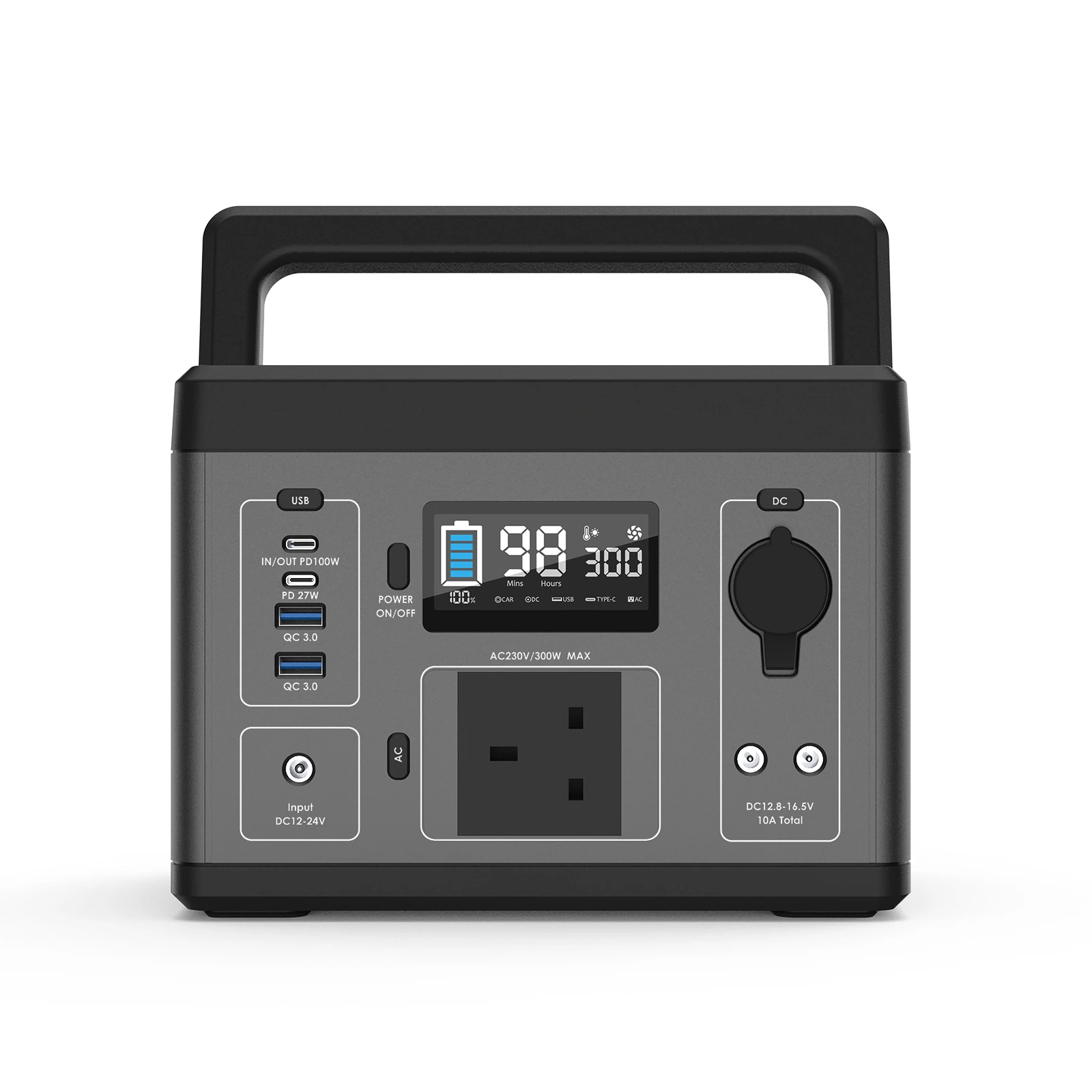 300W pro portable 12v 220v 240v emergency solar power source station