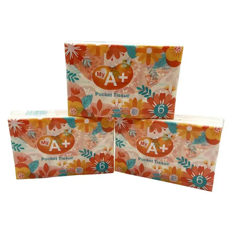 Hot Sell 3ply Mini Pack Tissue Paper Soft Good Price Facial Tissue Handkerchief Pocket Tissue
