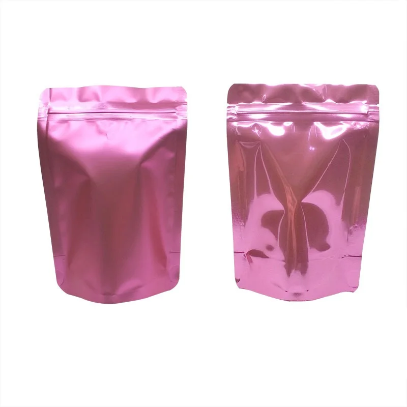 P114  14X20X8 cm Wholesale Price Mini Resealable Custom Tea Silver Mylar Aluminum Foil Pouch Food Packaging Bag