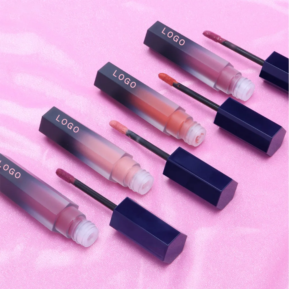 12 Colors Shimmer Liquid Lip Gloss Private Label Custom Logo Shiny Glitter Lipgloss