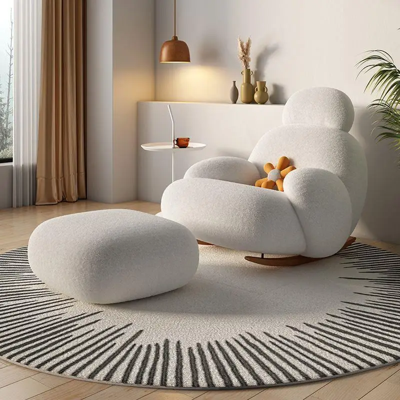 Luxury modern design multifunctional arm chair living room comfortable leisure lazy soft sofa rocking chair