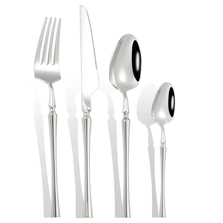 Chinese tableware high quality luxury mirror polished fork spoon knife 304 stainless steel cutlery set activity