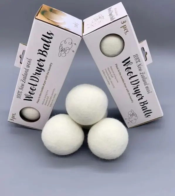 Customized Organic New Zealand Reusable Natural Fabric Softener Healthy Felt Laundry Wool Dryer Balls