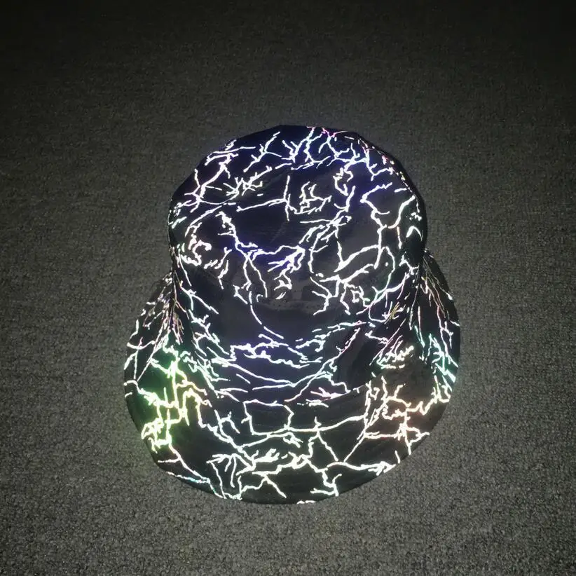 Colorful reflective gradient colorful reflective fashion fabric hat shoes bag nightclub style super soft clothing bucket hat
