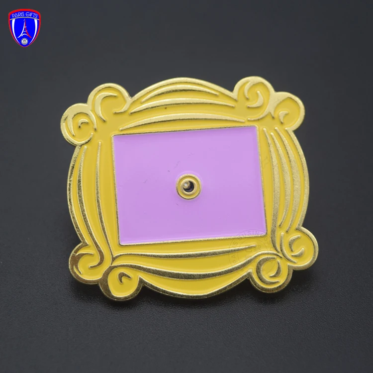 hot selling soft enamel yellow and purple colorful lapel pin heart shape lapel pin badge for kids decoration