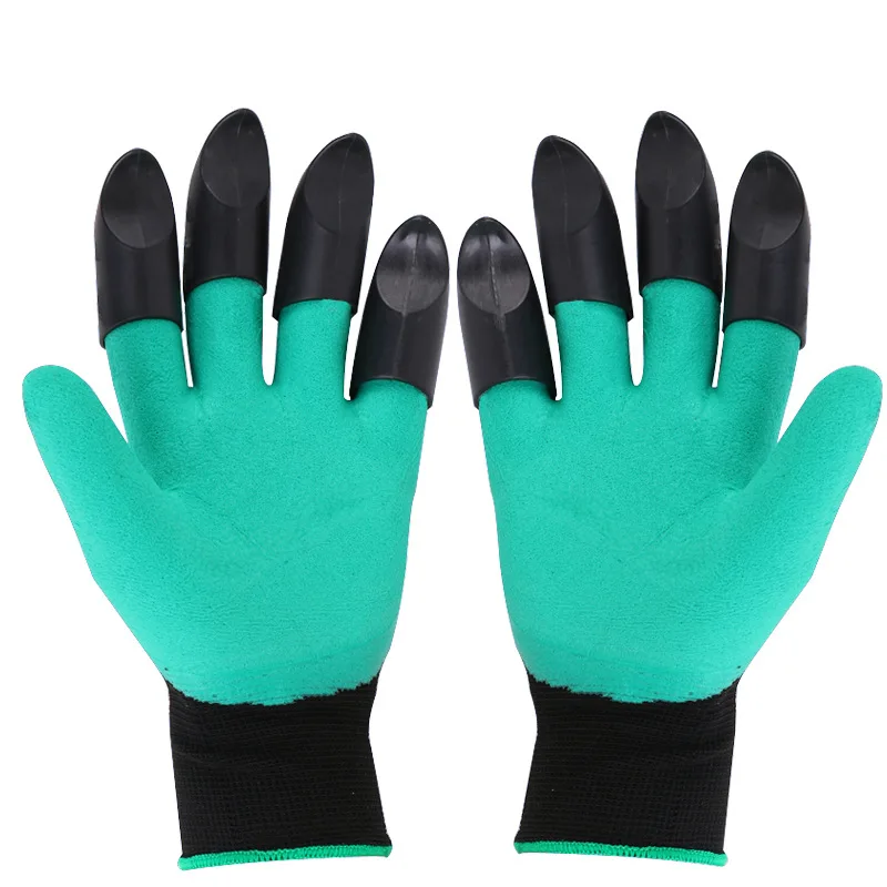 Wholesale High Quality  Guantes Planting Working Fingertips Waterproof Latex Safety Foam Garden Gloves With Claws