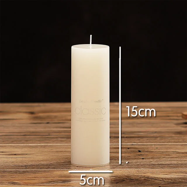 Direct Supplier Style Sparkling 7.5*40Cm White Pillar Candle Mini For Art
