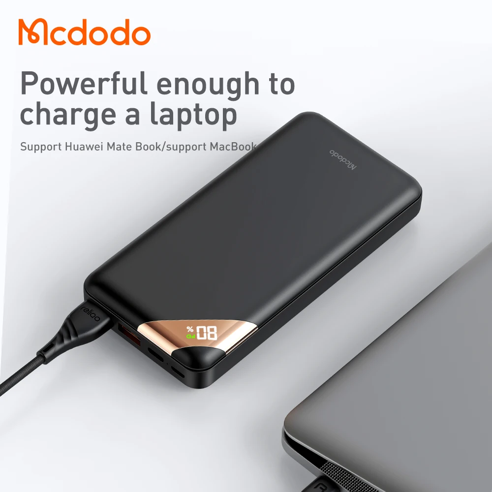 Внешний аккумулятор Mcdodo 5 В 9 12 PD + QC 15 Вт 18 20000 мАч с цифровым дисплеем