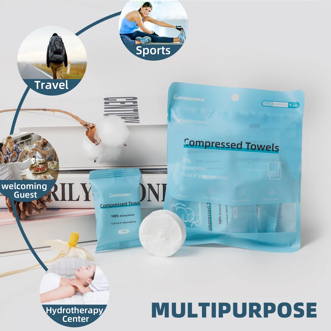 Compressed Bath Towels Soft Durable Compressed Towels Cotton for Home Bathroom Travel Camping