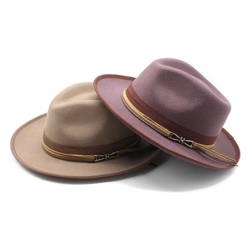 Landfond Accessory Fashion Autumn-winter Vintage Woolen Fedora Hat Wrapped in a Brim Felt Hat Custom Logo Eco-friendly Adults
