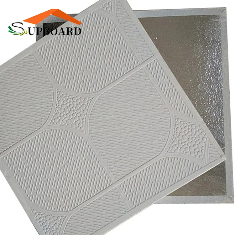 Factory Price Aluminum Foil Back Vinyl Face Pvc Laminated Gypsum Ceiling Tile
