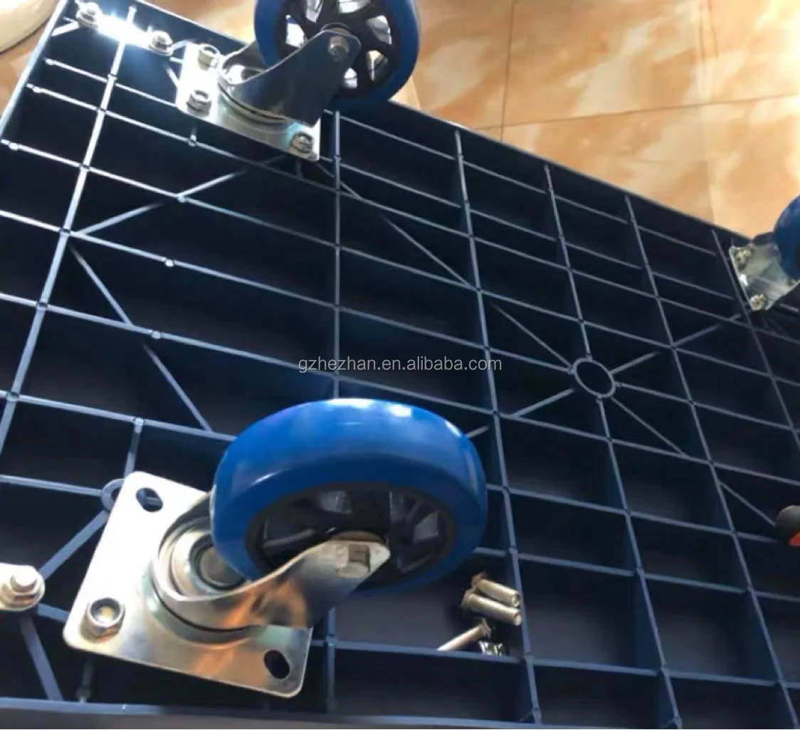 
Warehouse Folding Luggage Cart Luggage Trolley Hand Platform Cart Rolling Flatbed Cart Push Dolly for Loading 