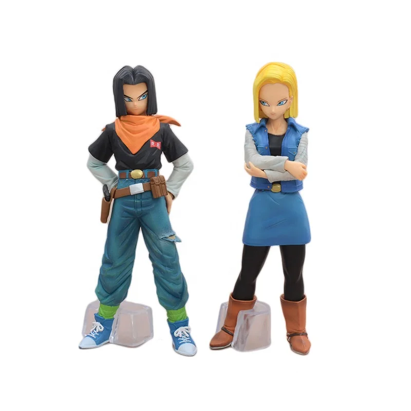 Japanese Cartoon Dragon Balls Z Cyborg 17 18 PVC Anime Action Figures Collection Model Toys for Children Christmas Gifts