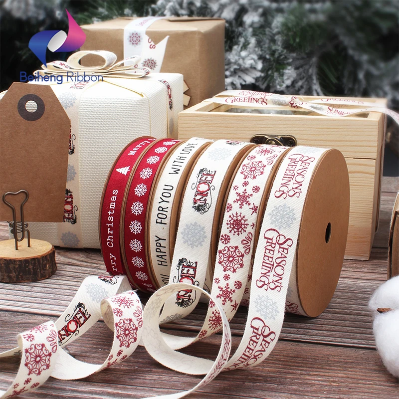 Factory Custom Cotton Ribbon Can be Customized Printing Logo Birthday And Gift Pure Thin Cotton Ribbon