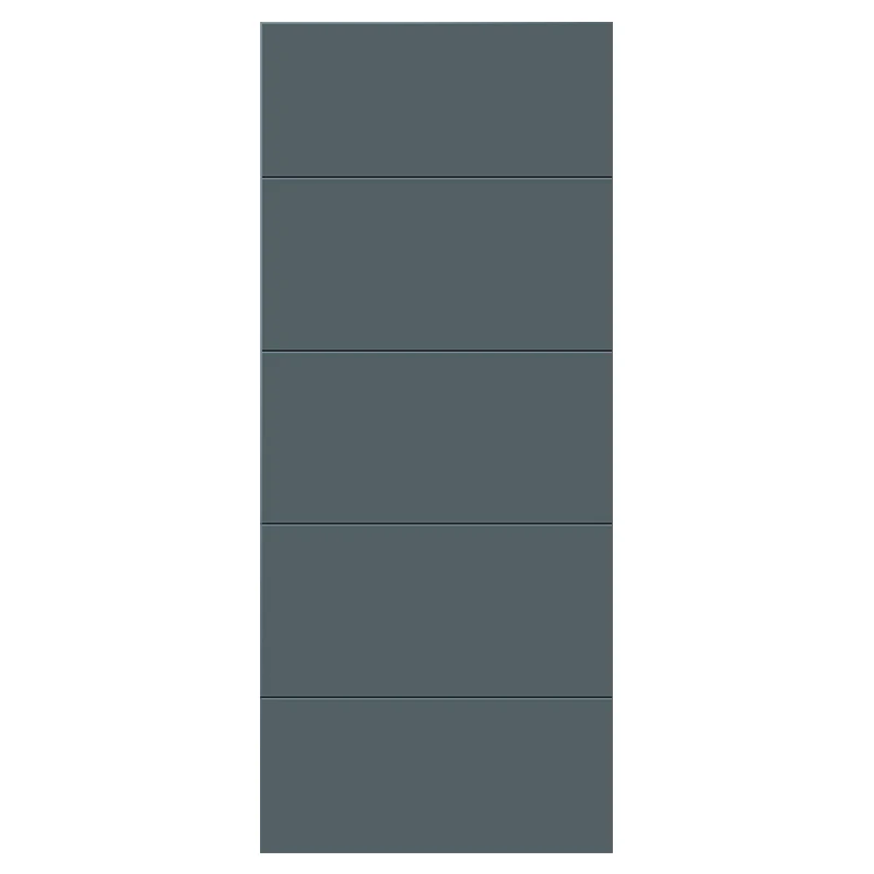 Painted custom flush solid wood door with grooves for bathroom bedroom apartment  housing