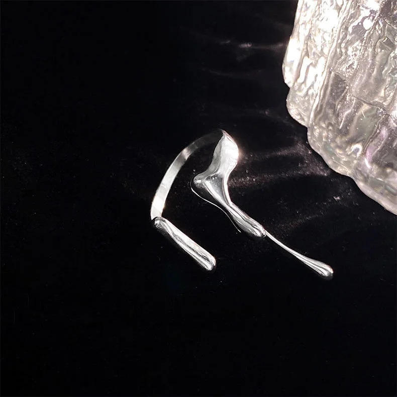 Creative Irregular Liquid Lava Opening Ring for Women Men Unisex Chic Niche Simplicity Rings Jewelry Party Accessories