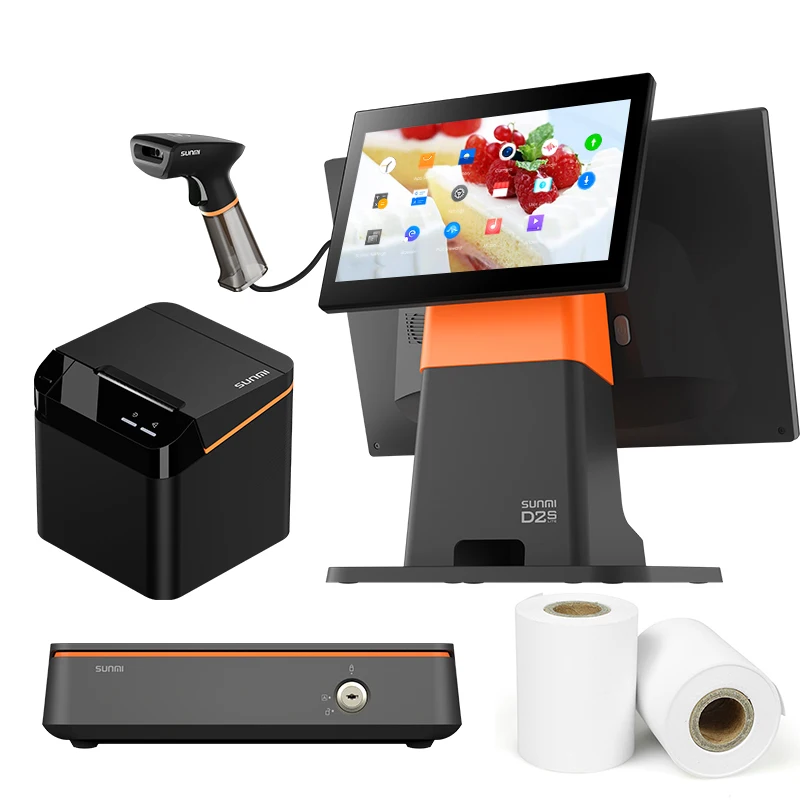 Sunmi pos Cash Register pos system dual screen point of sale system for retail