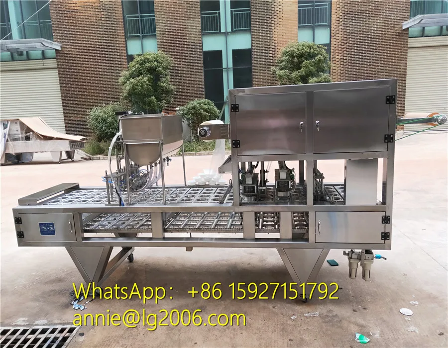 Automatic Disposable Plastic Paper Bowls Instant Noodle Butter Chocolate Yogurt Seafood Instant Soup Filling Sealing Machine