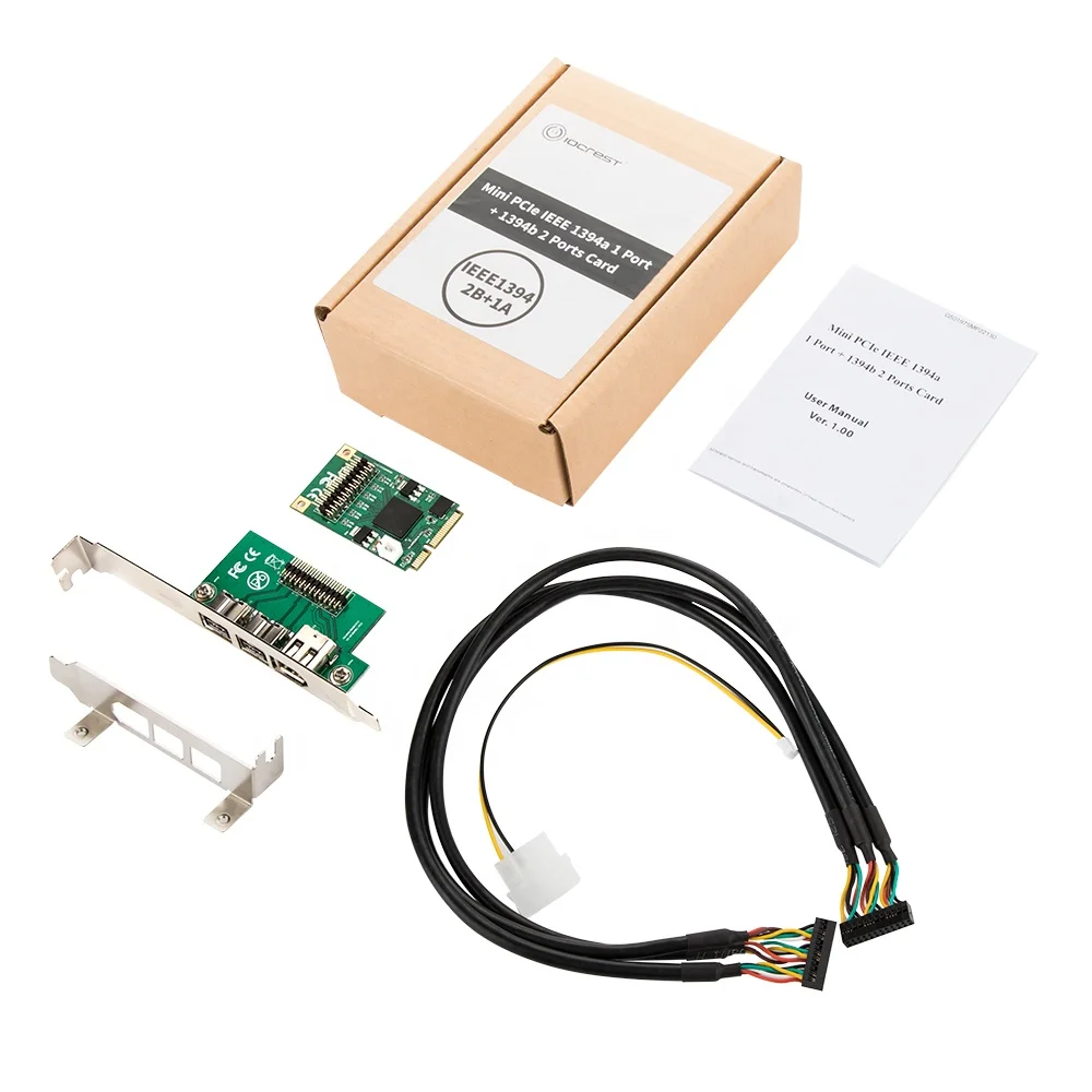 IOCREST Mini PCI Express 1 порт Firewire 1394A и 2 порта 1394B карта