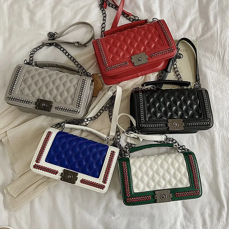 European Style female Handbag new Classic Quilted pattern shoulder bag Women diagonal Purse Handbags fashion Luxury Chains Bag