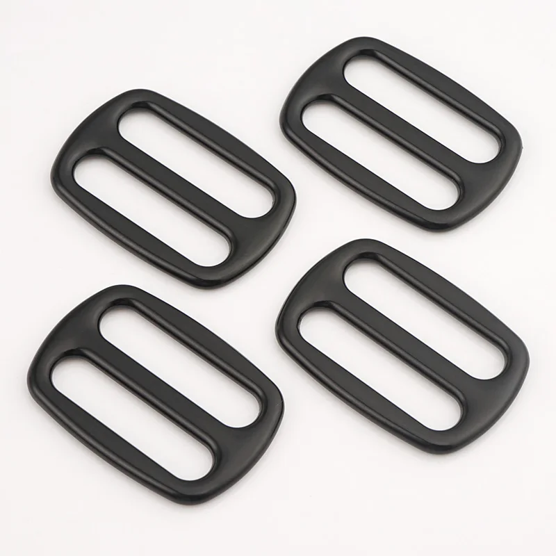 Wholesale Bag Accessories 1 Inch Rectangle Slider Buckle Glossy Black Adjustable Metal Buckle 25mm Metal Tri Glide Buckle