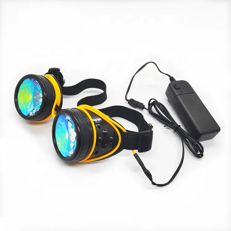 2022 Fashion Colorful Lens Eyewear Glasses Welding Gothic Cosplay Steampunk Kaleidoscope Glasses