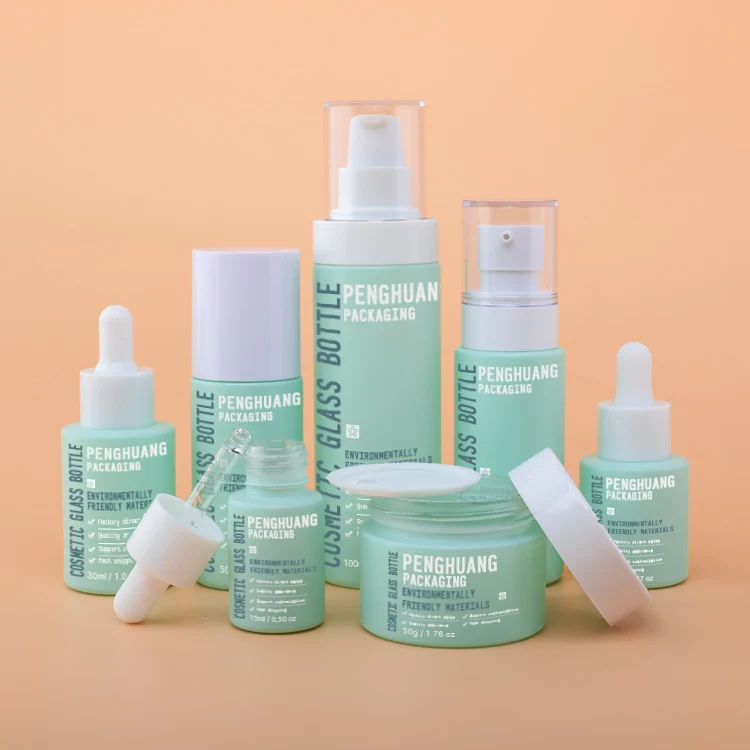 Оптовая продажа под заказ 20 мл 40 80 100 120 стеклянная бутылка для лосьона увлажняющая банка крема матовый роскошный набор косметики