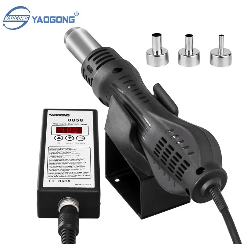 YAOGONG 8858 Mini SMD Soldering Station BGA Rework Station Portable Hot Air Gun Suction Desoldering Machine