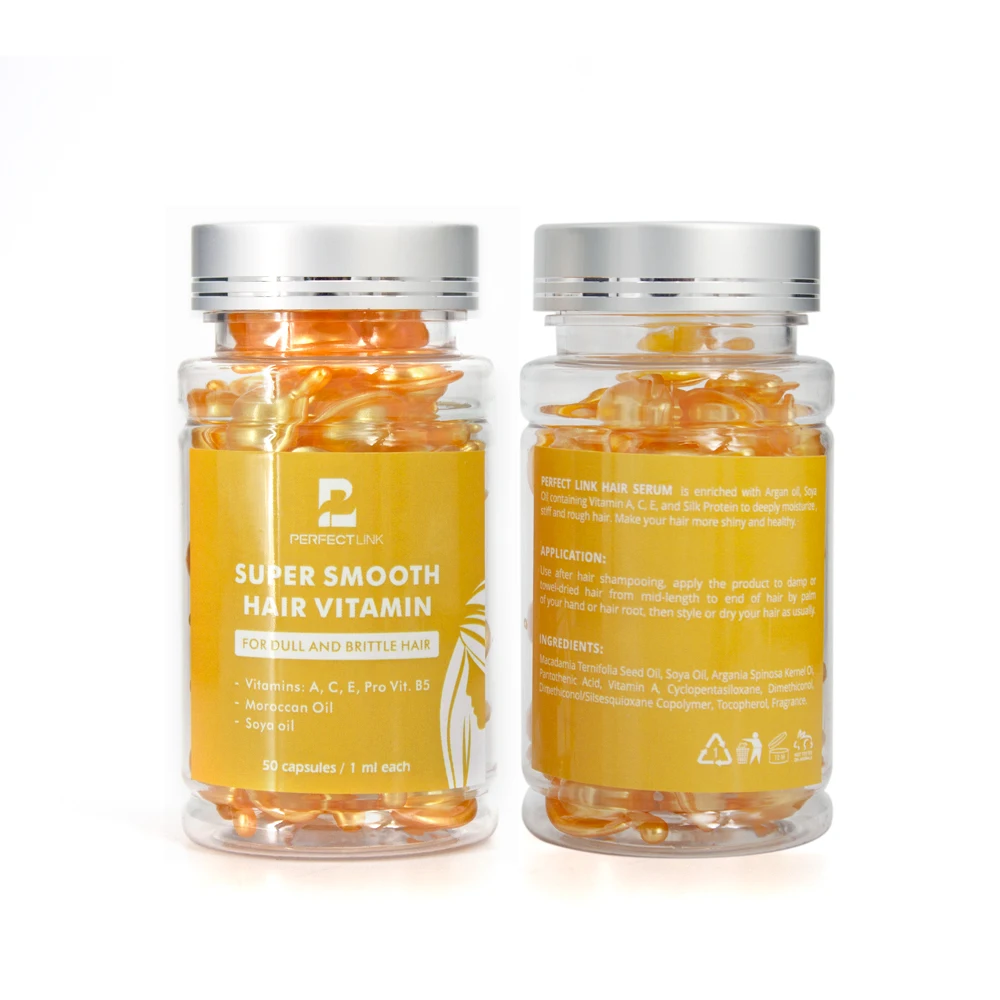 OEM  Keratin Castor Oil Avocado Oil Moisturizing Hair Oil  Repairing Vitamin E Hair Care Capsules