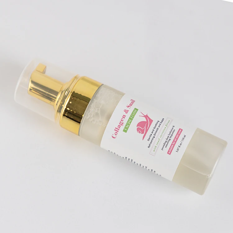 customized Skincare Cleanser snail  collagen Cleansing Mousse Foam Face Wash nourishing and moisturizing