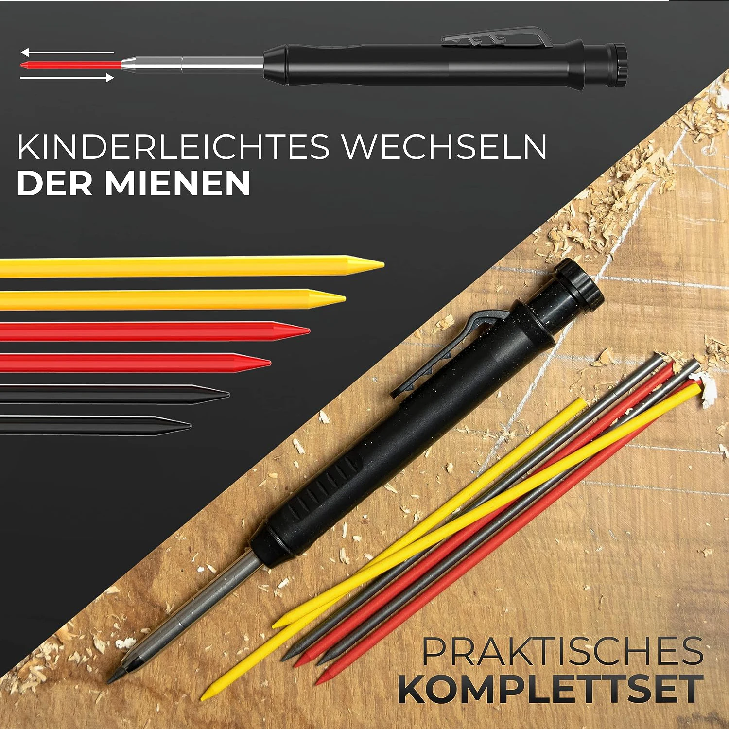 7 Leads Drill Hole Marker Pen Craftsman Pencil Set for Construction Site Angle Speed Marker Marking