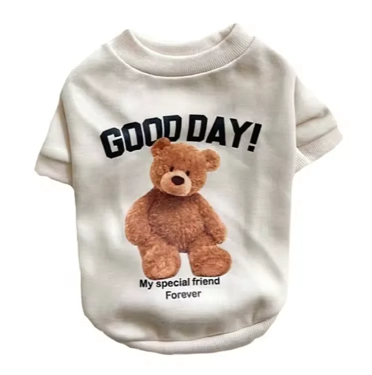 Summer Custom Logo Pet Apparel Dog Cat Clothing For Outdoor Lovely Bear Pet Clothes Comfortable Breathable Cotton Pet Clothes