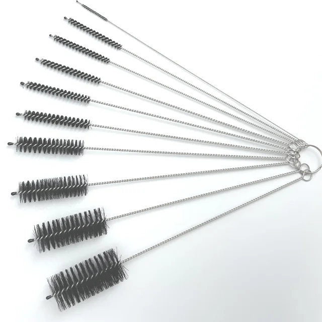 Professional factory processing glassware spout cleaning brush nylon test tube straw brush water bottle cleaner