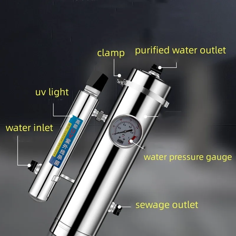 new design domestic electric stainless steel filter housing mineral uf membrane rv water filter machine uvc water purifier